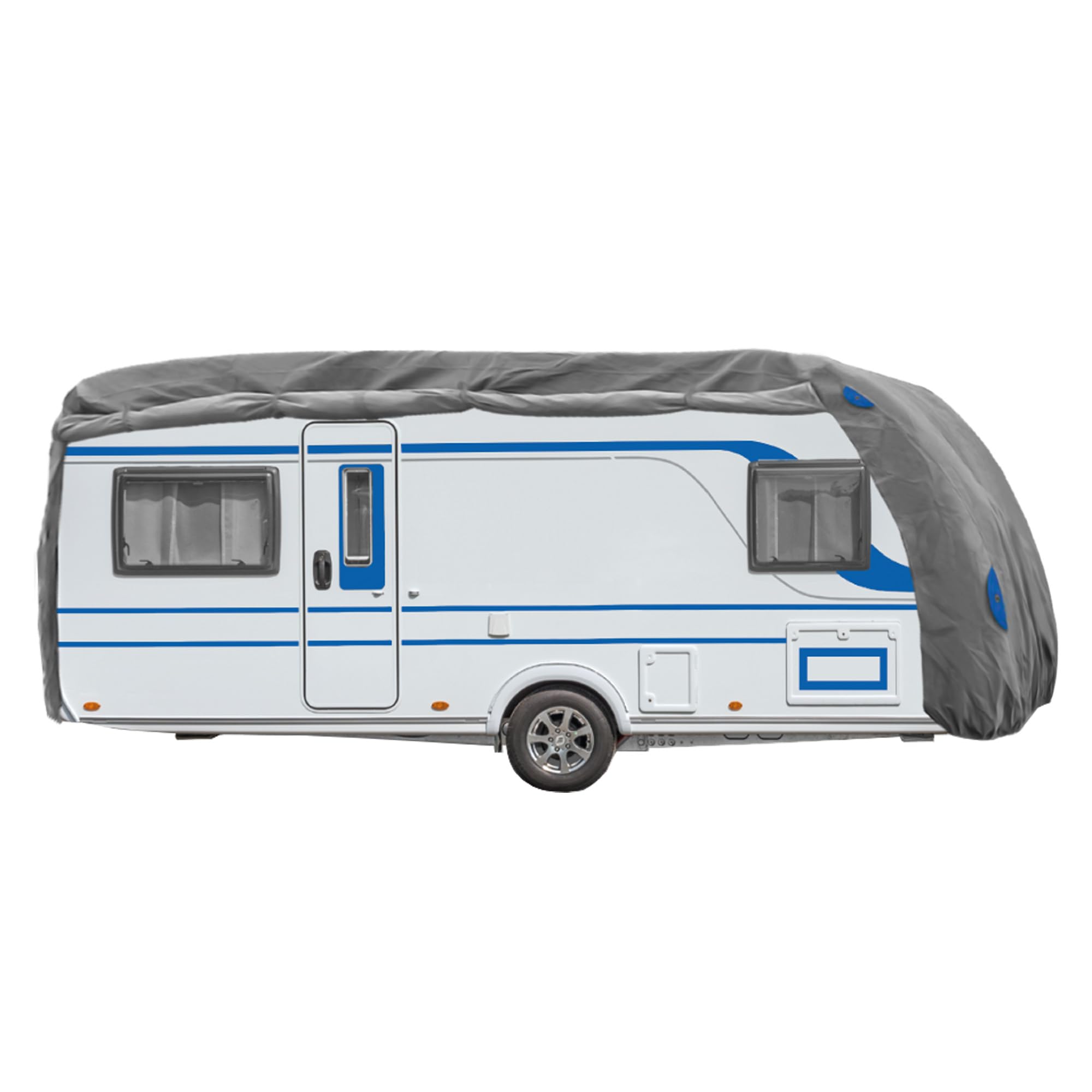 Funda Protectora para Caravana (460x250x220 cm, LxAnxAl), Lona de Cobertura Resistente al Viento y a la Intemperie, Incluye Bolsa de Almacenamiento, Lona de protección para Camper