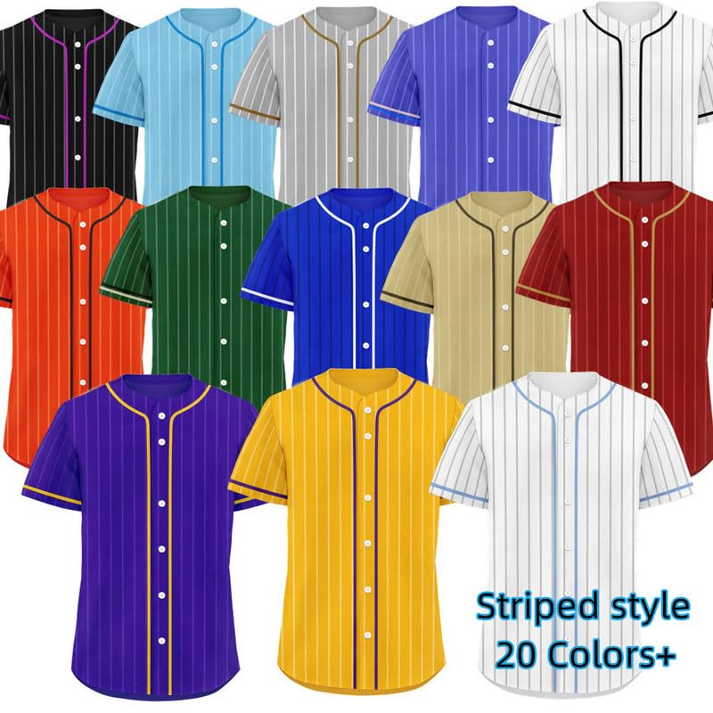 Camiseta de béisbol y sóftbol para hombre, con rayas, tela clásica y transpirable, color negro blanco y verde miniatura 6