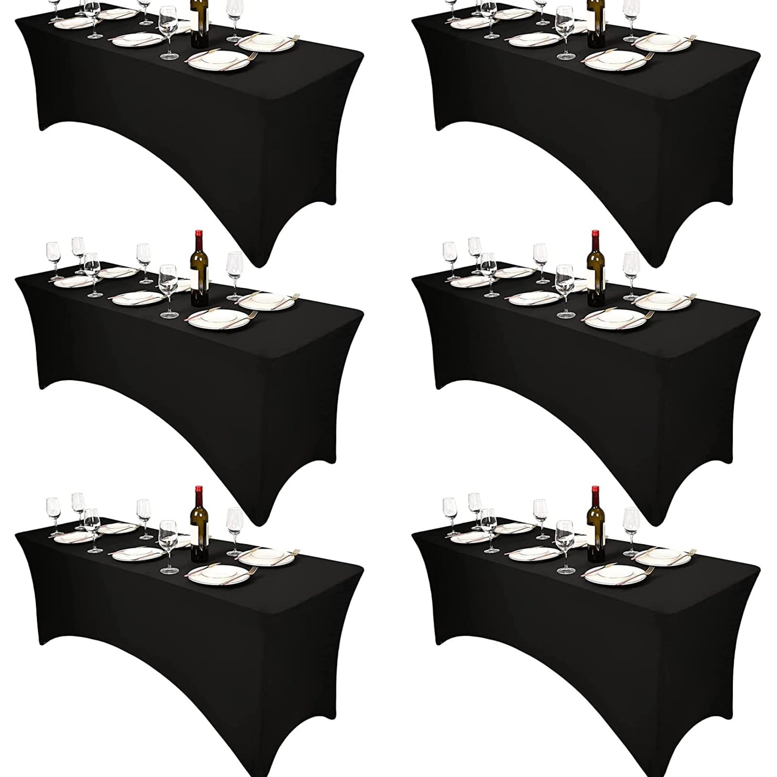 Nappe élastique en spandex pour mariage et expositions lot de 6