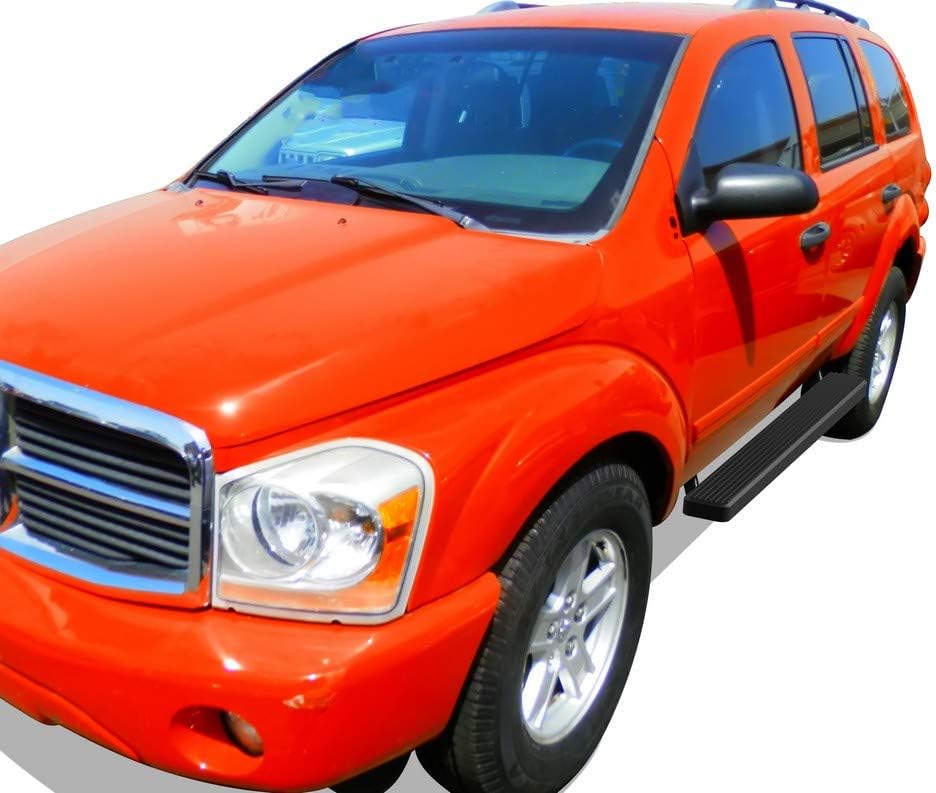 HD Ridez Stainless Steel Running Board 5in Black Compatible with Dodge Durango 2004-2010 & Chrysler Aspen 06-10 (Nerf Bar Side Steps Side Bars)
