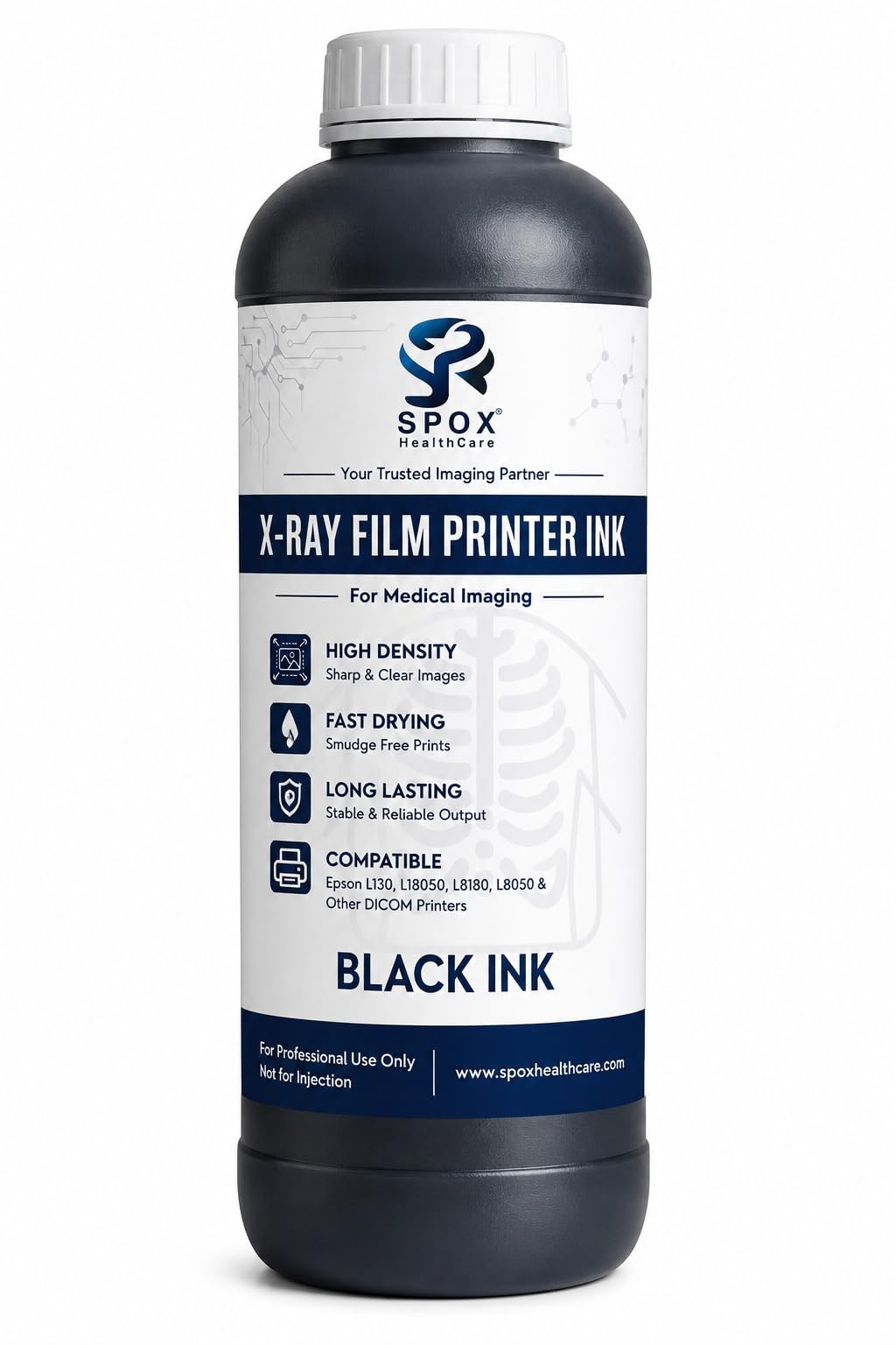 X-Ray Film Printer Ink | Compatible with Epson L130/L805 DICOM Printers | High Density Black Ink for X-Ray Film Printing | 1000ml-image-47