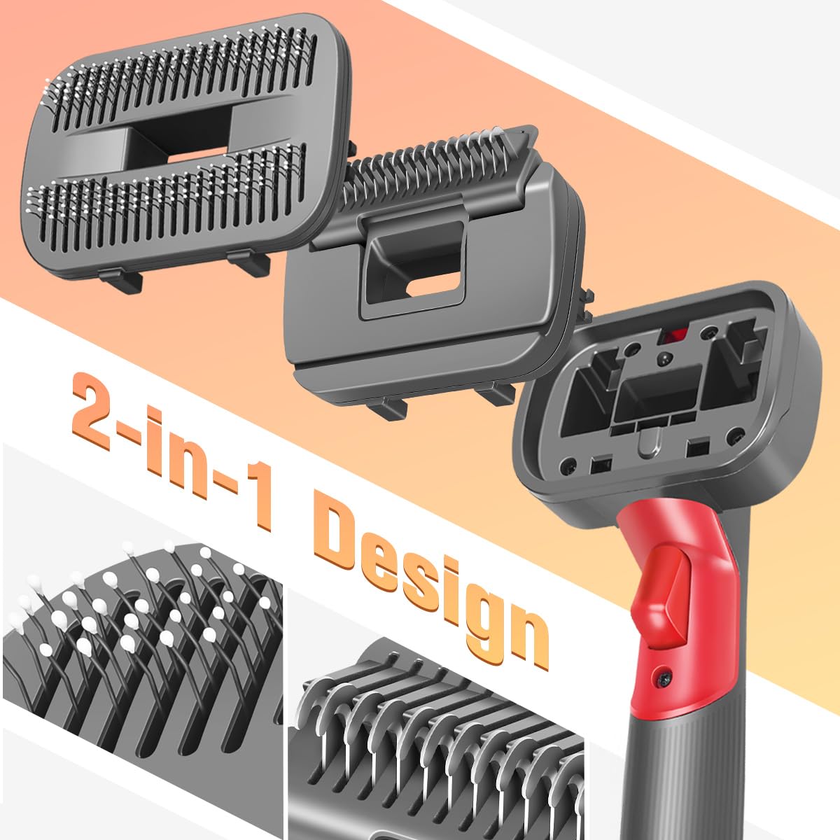 2 in 1 Hundehaar Staubsaugerbürste Kompatibel mit Dyson Gen5 V15 V12 V11 V8 V7, ideal zum Entfernen von losen Haaren, Hautschuppen, Unterwolle und Verfilzungen