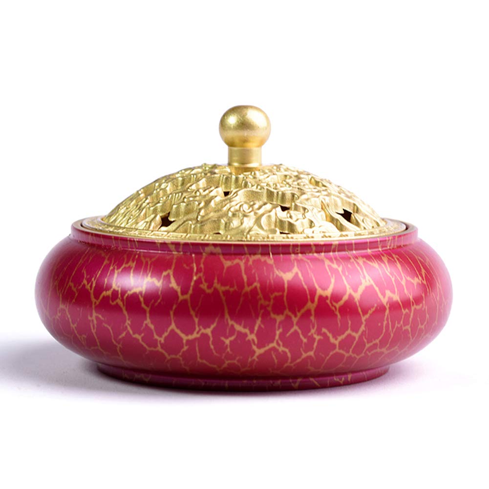 Cuivre Pur Porte-encens Brûleur- Encens en Forme de bâton/cône/Bobine Poêle d'aromathérapie au Bois de Santal Cendrier Plateau Bol Diffuseur de Parfum- Convient à Accueil Bureau