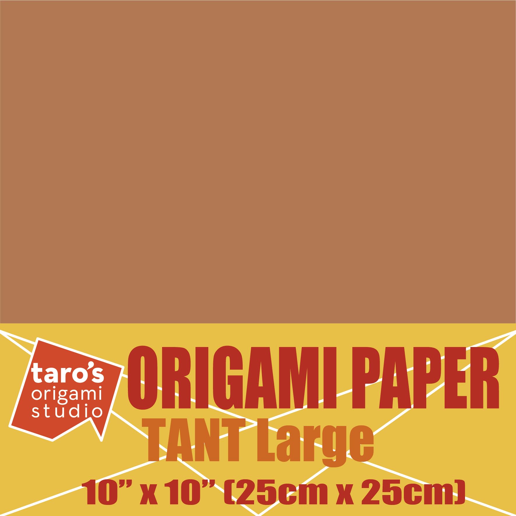 Taro's Origami-Studio: Tant, groß, 25 cm, doppelseitig, einfarbig (braun), 20 Blatt (alle gleiche Farbe), für Origami-Künstler vom Anfänger bis zum Experten (hergestellt in Japan)