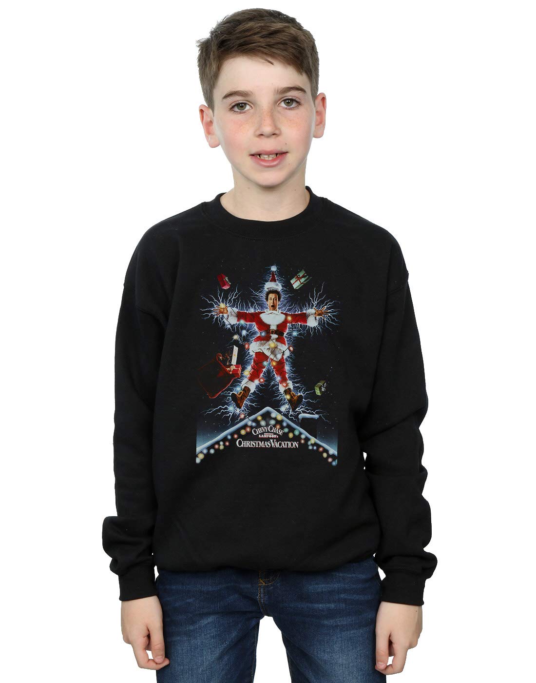Absolute Cult National Lampoon's Christmas Vacation Boys Poster Sweatshirt Black 9-11 Years