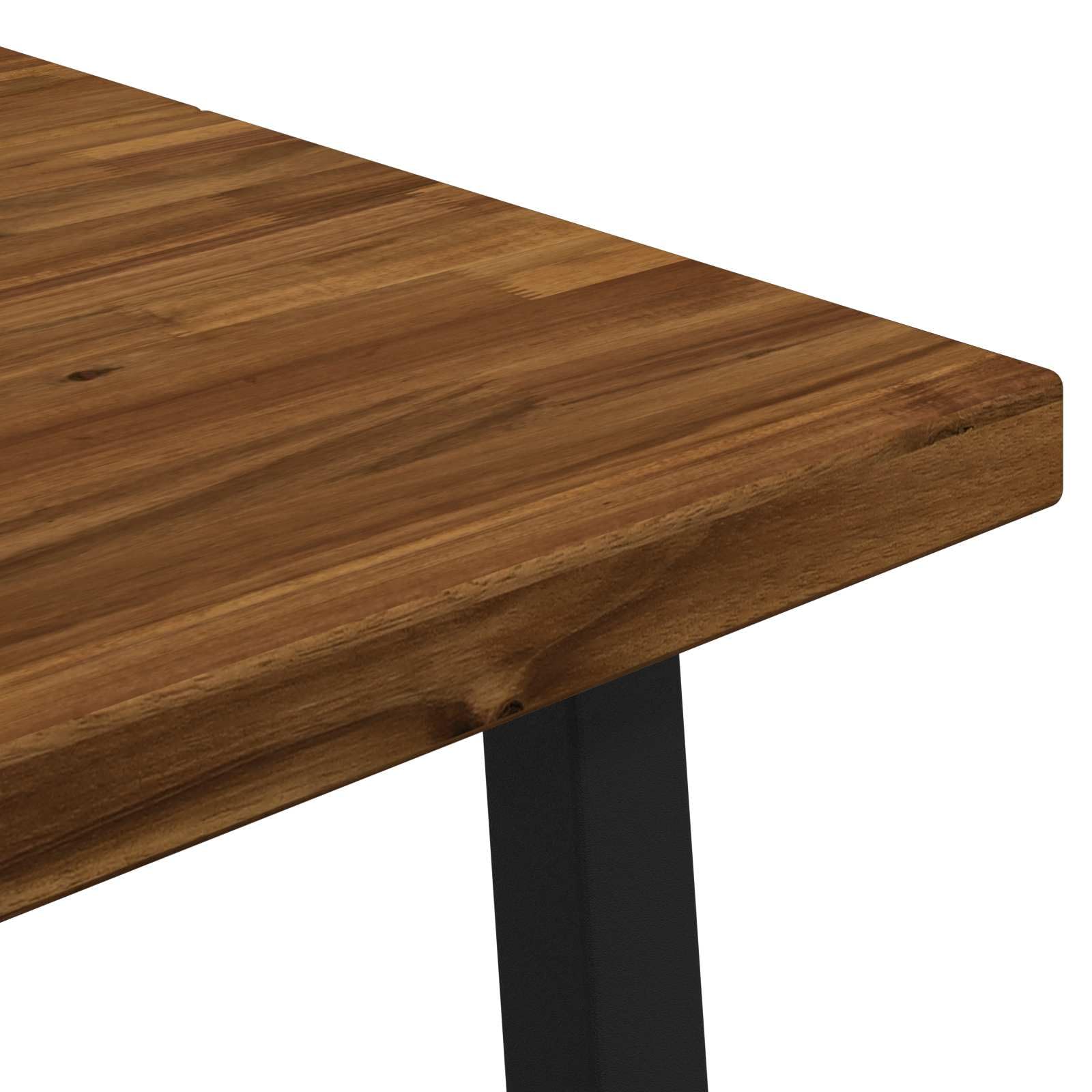 vidaXL 140 x 80 x 75 cm Lite Drewno Akacji Naturalny i czarny