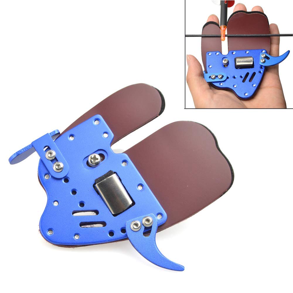 Archery Finger Tab Guard Regolabile Protezione dita per arco Compound con pelle