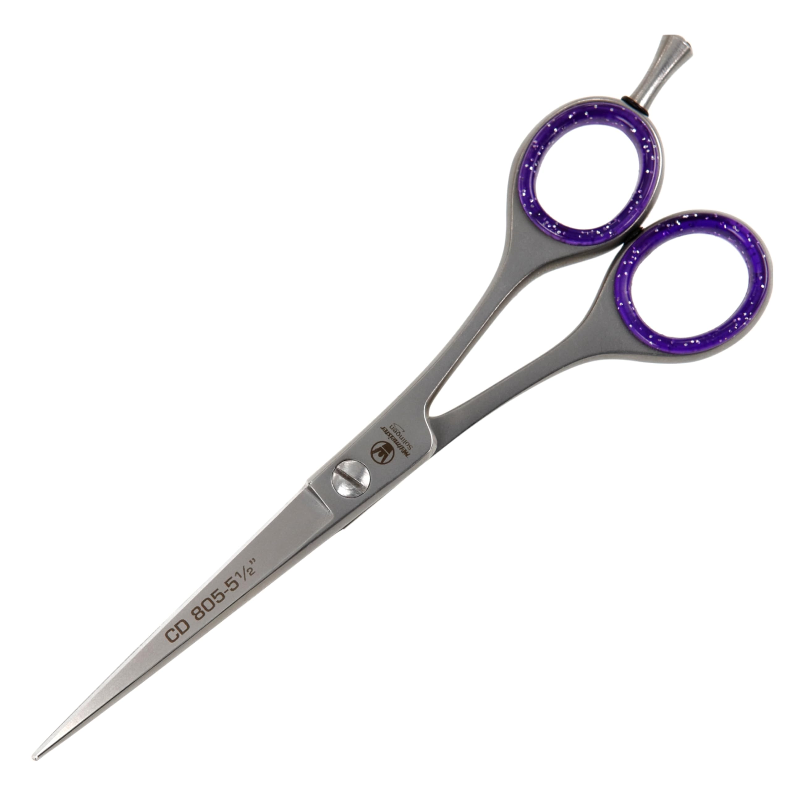 WELTMEISTER SOLINGEN kleine scharfe PROFI Hundeschere Fellschere Mähnenschere mit Rasiermesserschneide und einseitiger Mikroverzahnung, 5,5 Zoll (14,2cm) satiniert - PREMIUM-QUALITÄT Made in Germany