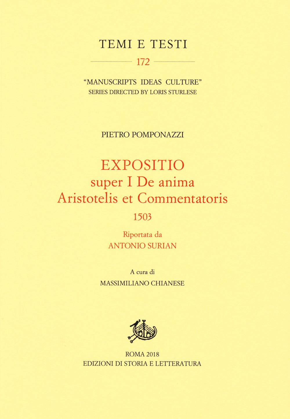Expositio Super Primo «De Anima Aristotelis Et Commentatoris» (1503) Riportata Da Antonio Surian - 4