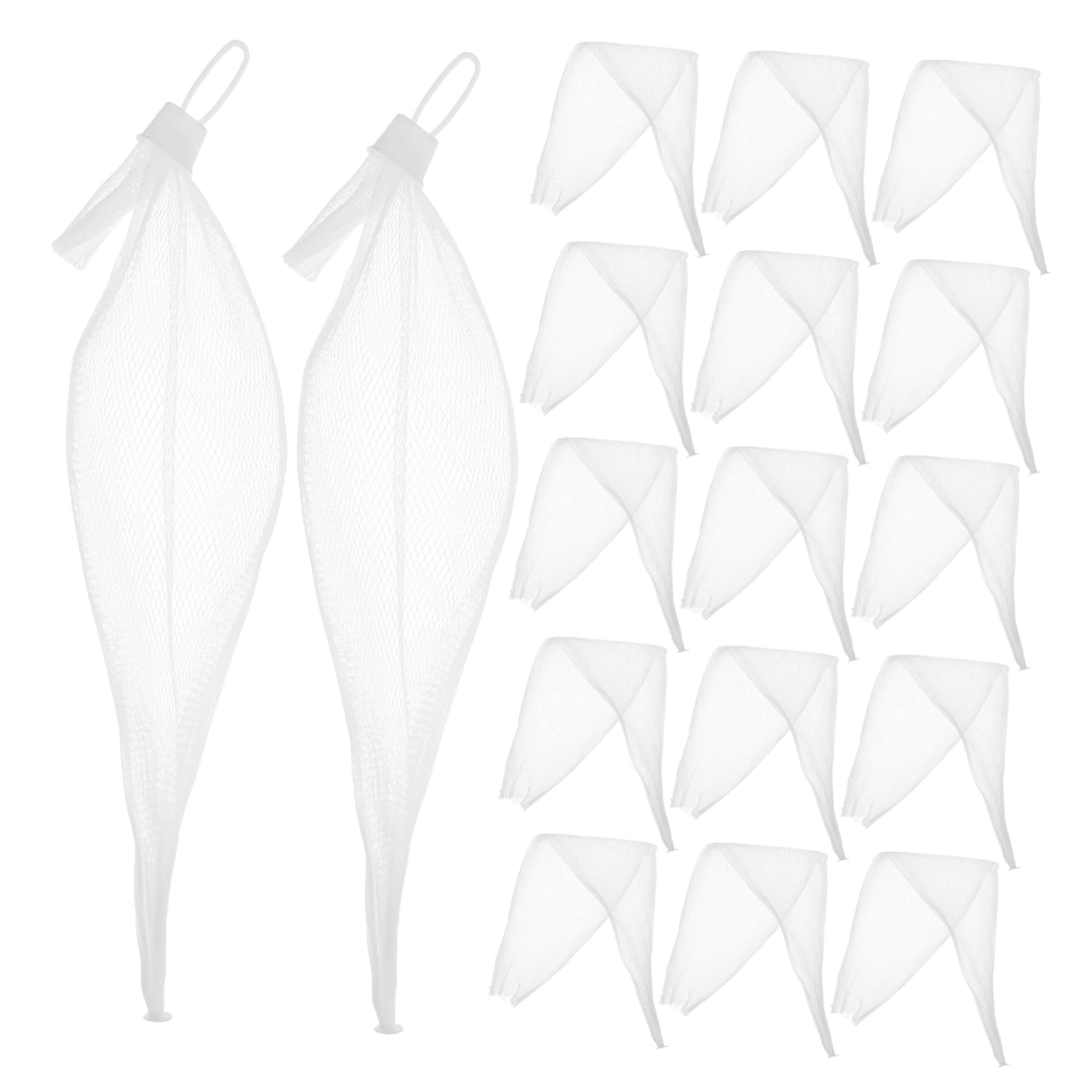 NAMOARLY 100pcs Mesh Grocery Bags for Eggs Fruits Nuts Storage Pouches with Buckle Versatile Design for Supermarket Shopping and Home Organization