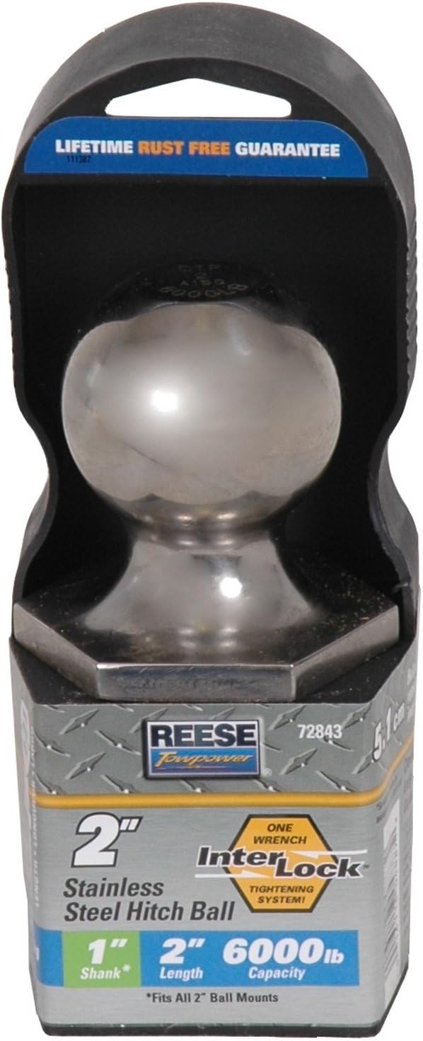 Reese Towpower 72843 Stainless Steel Interlock 2" Hitch Ball