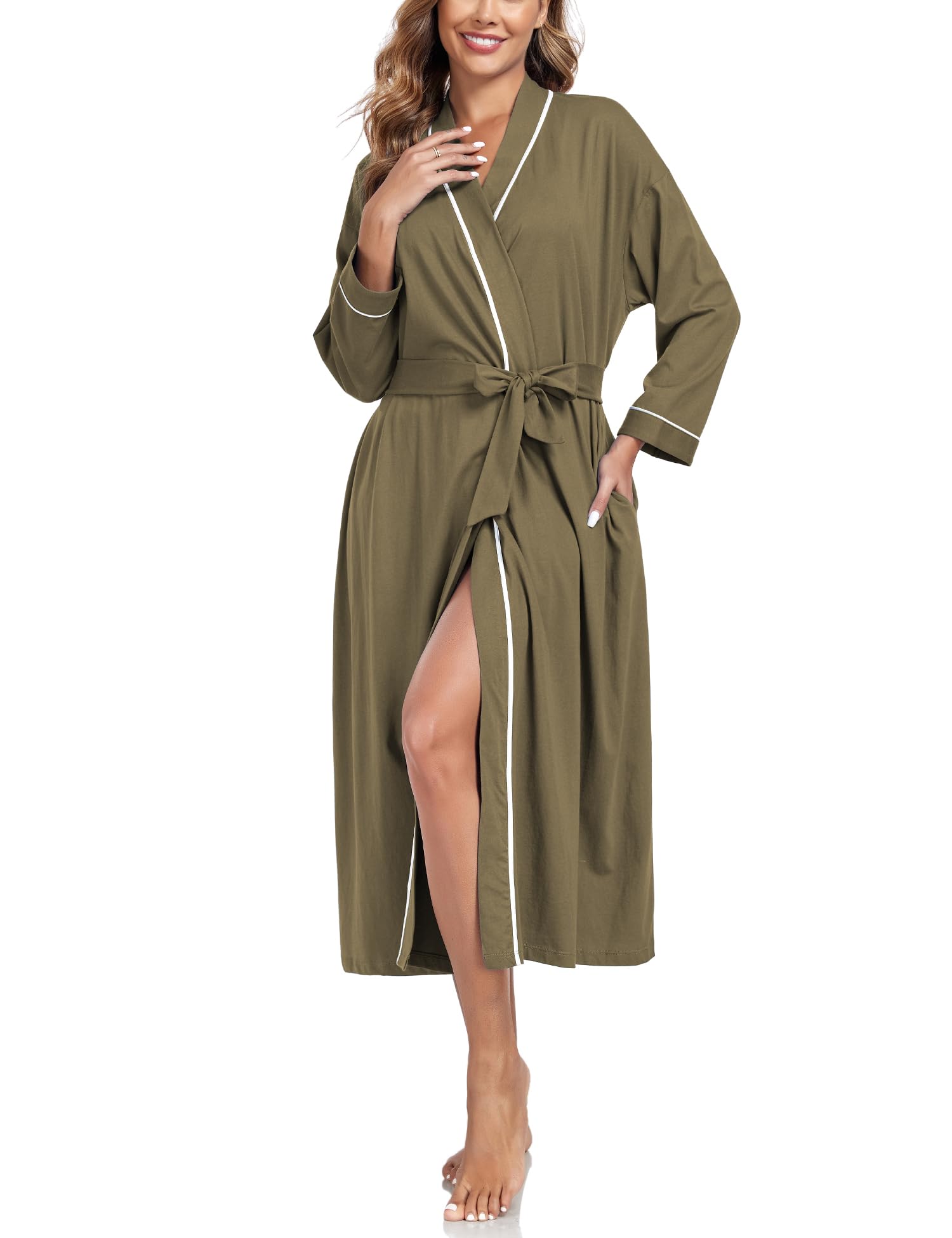 COLORFULLEAF Women's 100% Cotton Robe