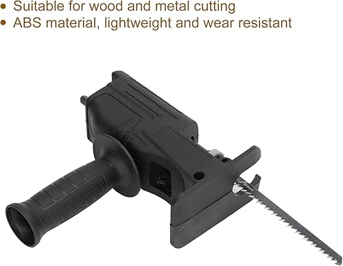 Miniatura 7 de Yuecoom Adaptador de sierra recíproca para taladro eléctrico, accesorio de taladro de sierra ABS, kit de mango de adaptador de motosierra para