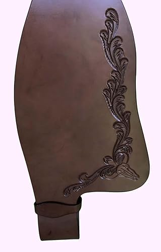 Miniatura 3 de CHALLENGER Horse Western Longhorn - Guardabarros de cuero marrón para adultos, 5225LB