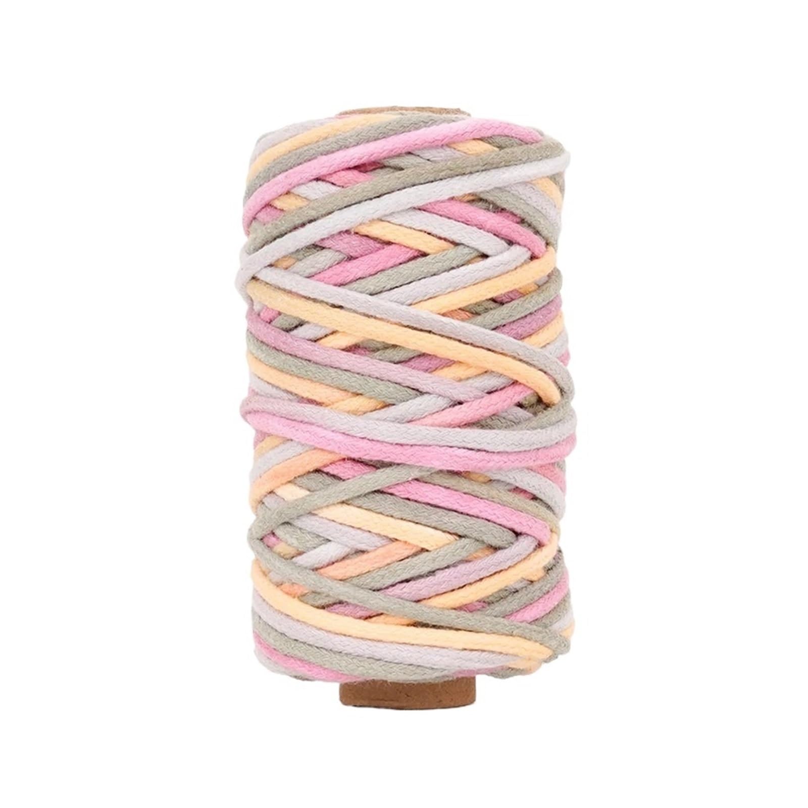 Cotton Macrame Cord 3.0mm Soft Multicolor Cotton Rope 30M per Roll Core-Spun Piece-Dyed DIY Macrame Cord for Bracelets Handcraft Braiding(Color11)