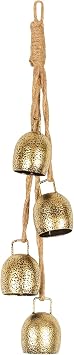 Styleonme Christmas Decoration Bells, Jute Rope Metal Decorative Cow Bells, Christmas Bells for Decoration, Brass Vintage Handmade Country-Style, 2025 Christmas Ornament