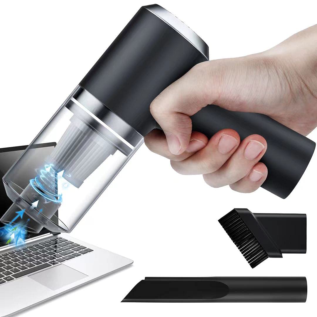 キーボード掃除 PCキーボード掃除機 ハンディークリーナー 卓上クリーナー コードレス 乾湿両用 軽量 小型 集塵装置 USB充電式 LEDライト 車/オフィス用 キートップ引き抜き工具付き
