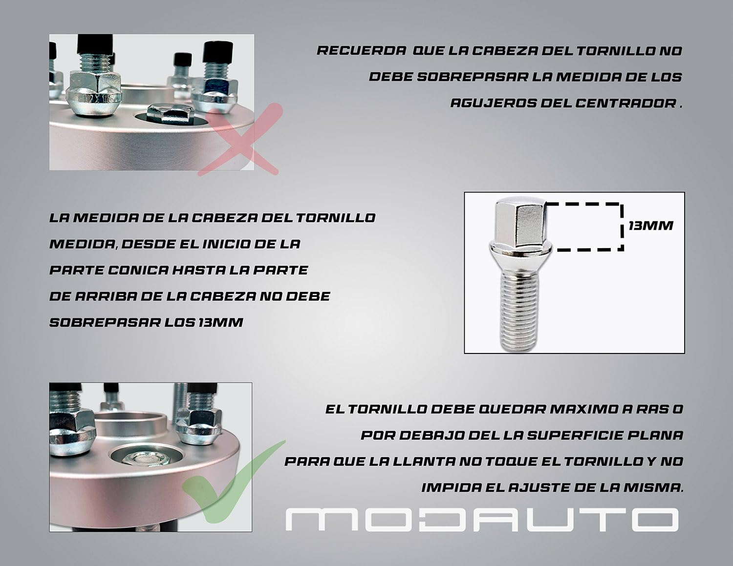M MODAUTO Separador Ruedas del Vehículo, Espaciador de Ruedas, con Pernos Específicos, Anclaje 5x120, Grosor 20mm, Buje 74.1, con Doble Tornilleria, con Centrador, Modelo F365BB