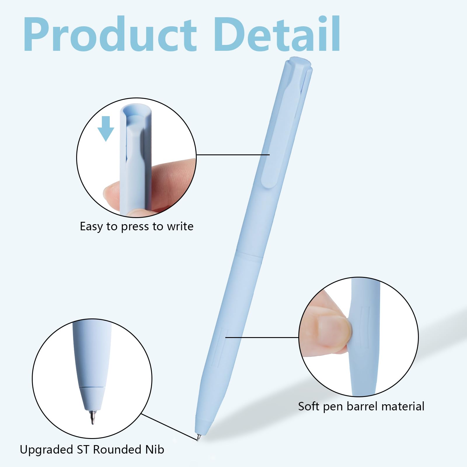 CXRYLZ 6Pcs Retractable Coloured Gel Pens with 6pcs Refills - Image 3