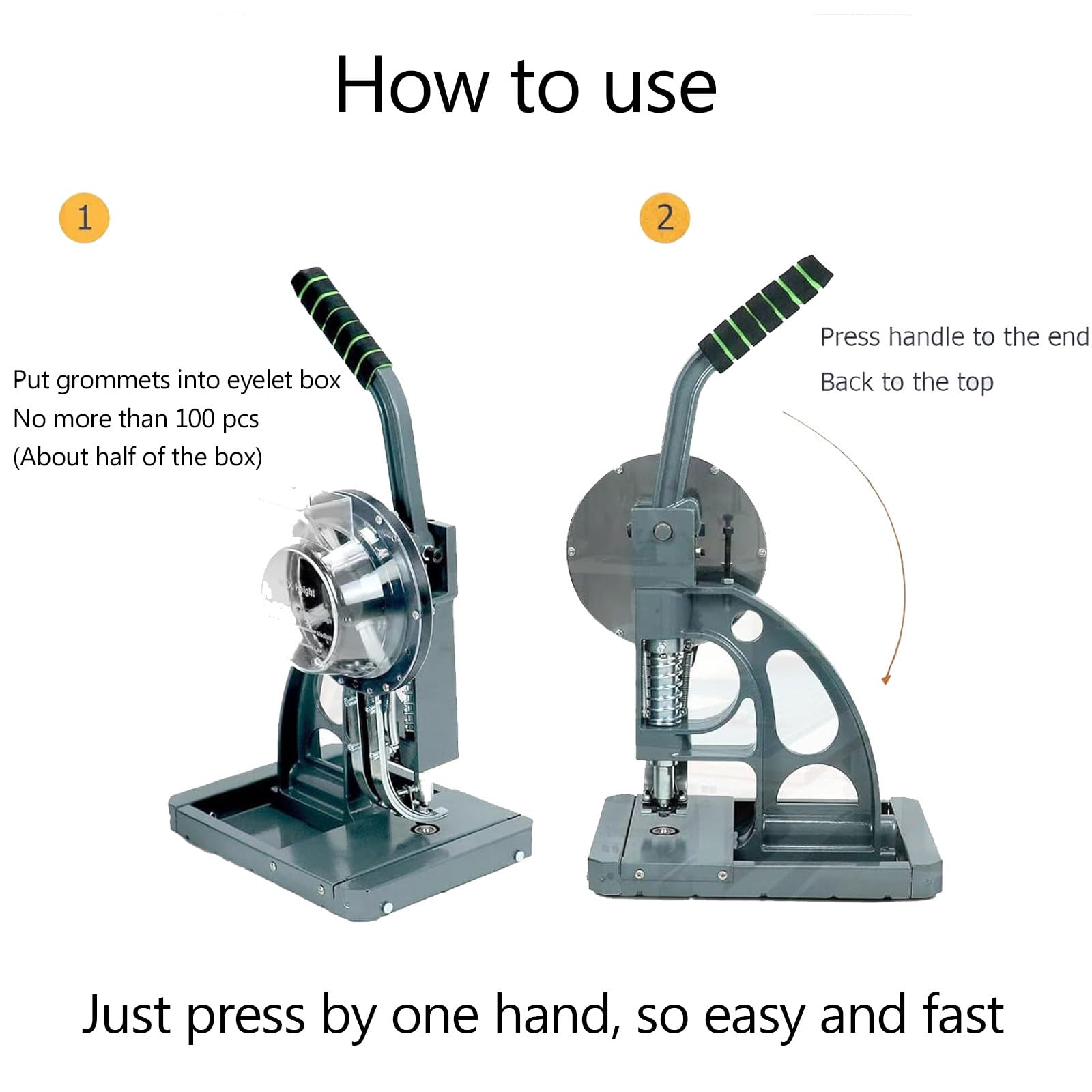 Máquina Ojales semiautomática, máquina Ojales Prensa Manual Alta Resistencia, Herramienta alimentación Ojales Perforadora, 5,5-12 mm Opcional, para pancartas, toldos y Carteles 6mm