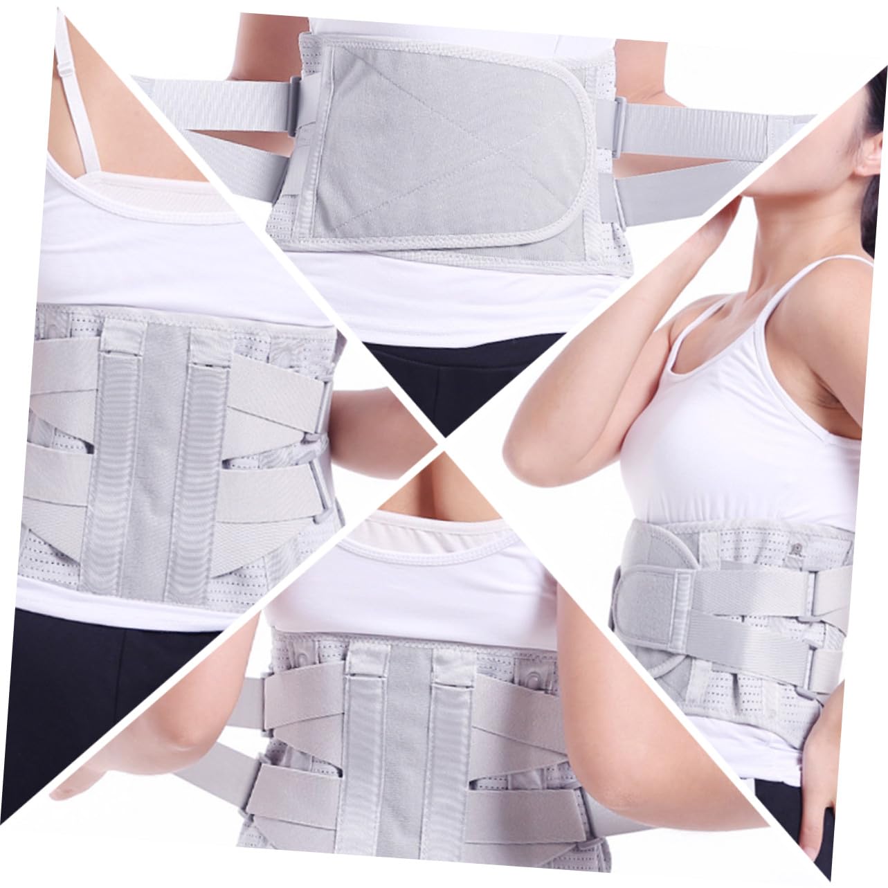 Breathable Waist Support Belt with Steel Plates Widen Lumbar Brace for Unisex Back Therapy Posture Correction and Relief Gray Protective Lumbar Support