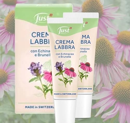 Just Crema Labbra con Echinacea e Brunella, Made in Switzerland. Confezione 2x10 ml. cad.