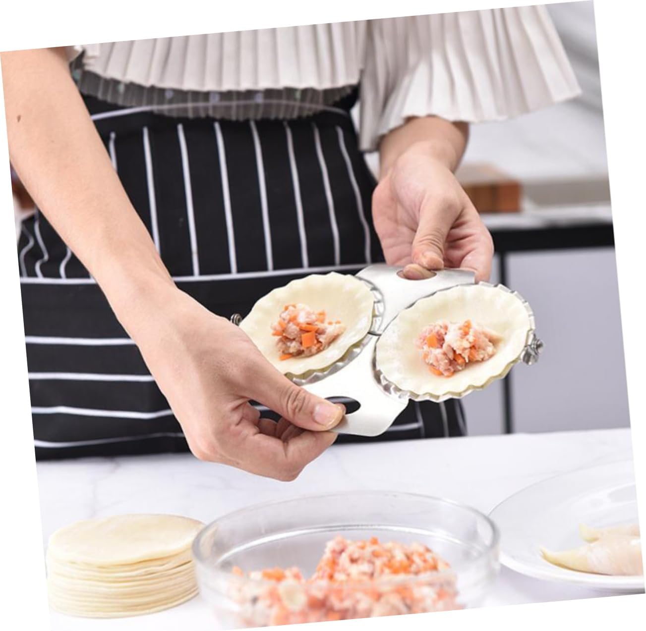 Quick Easy Dumpling Maker Stainless Steel Mould Perfect for Home Kitchen