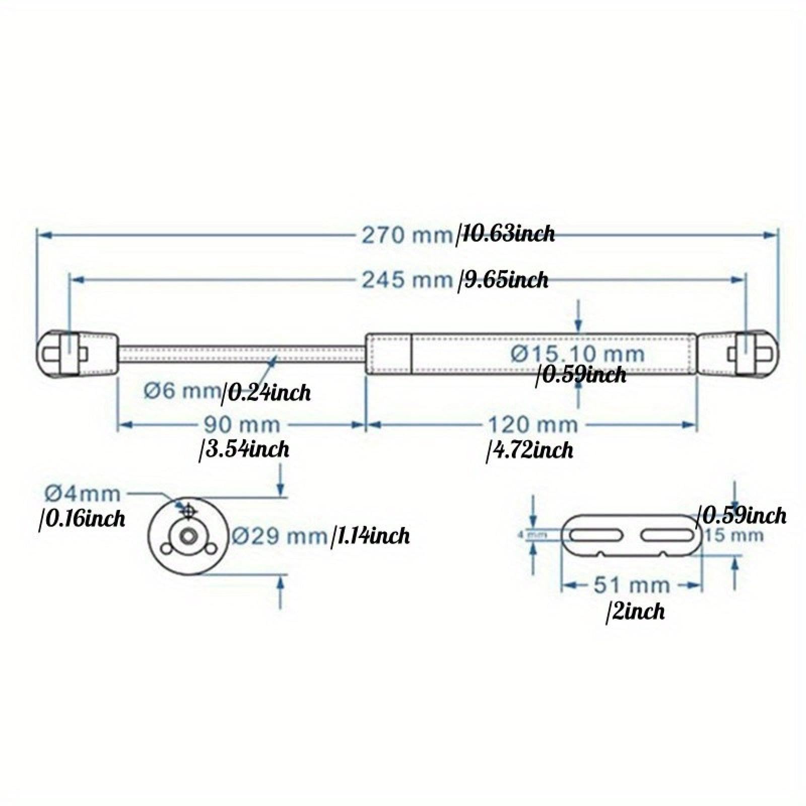 2 szt. Zawiasy do drzwi szafek meblowych z cichym zamknięciem, hydrauliczny podnośnik gazowy, pręt podporowy, ciśnienie 100/120/150/200n (120N)