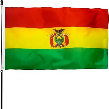 DANF Bolivia Flag 3x5 Foot Bolivian National Banner | Fade Resistant, Brass Grommets, Canvas Header Thick Polyester Flag 3 X 5 Feet