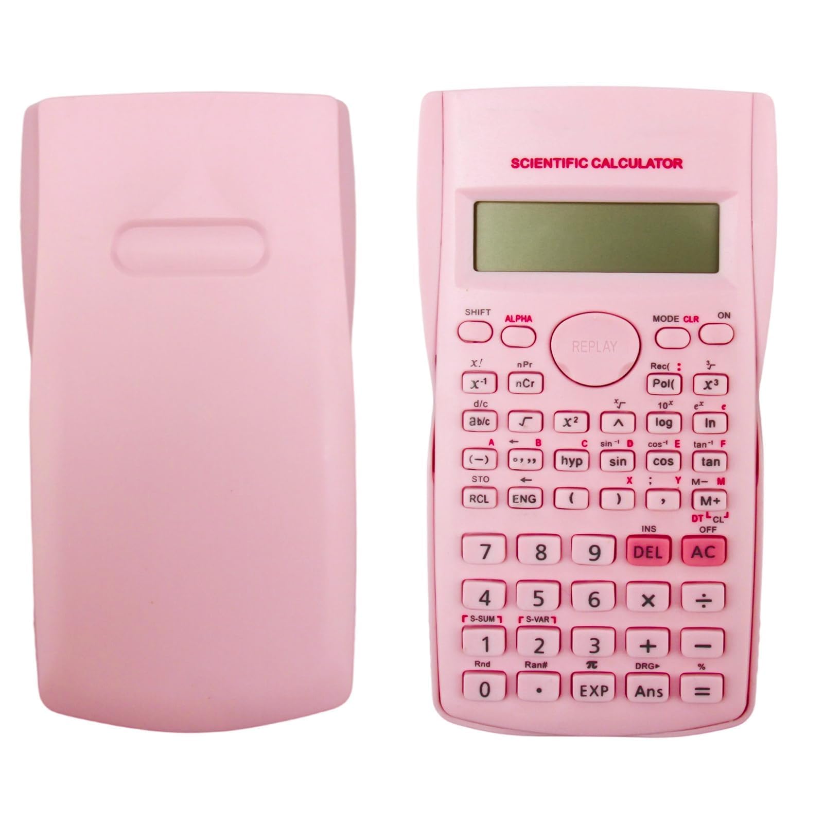 KK-82MS-D Portable Scientific Calculator 240 Function Two Line Display Pink Professional Calculator Scientific for Students Teachers School College Office Home Study Maths Exams