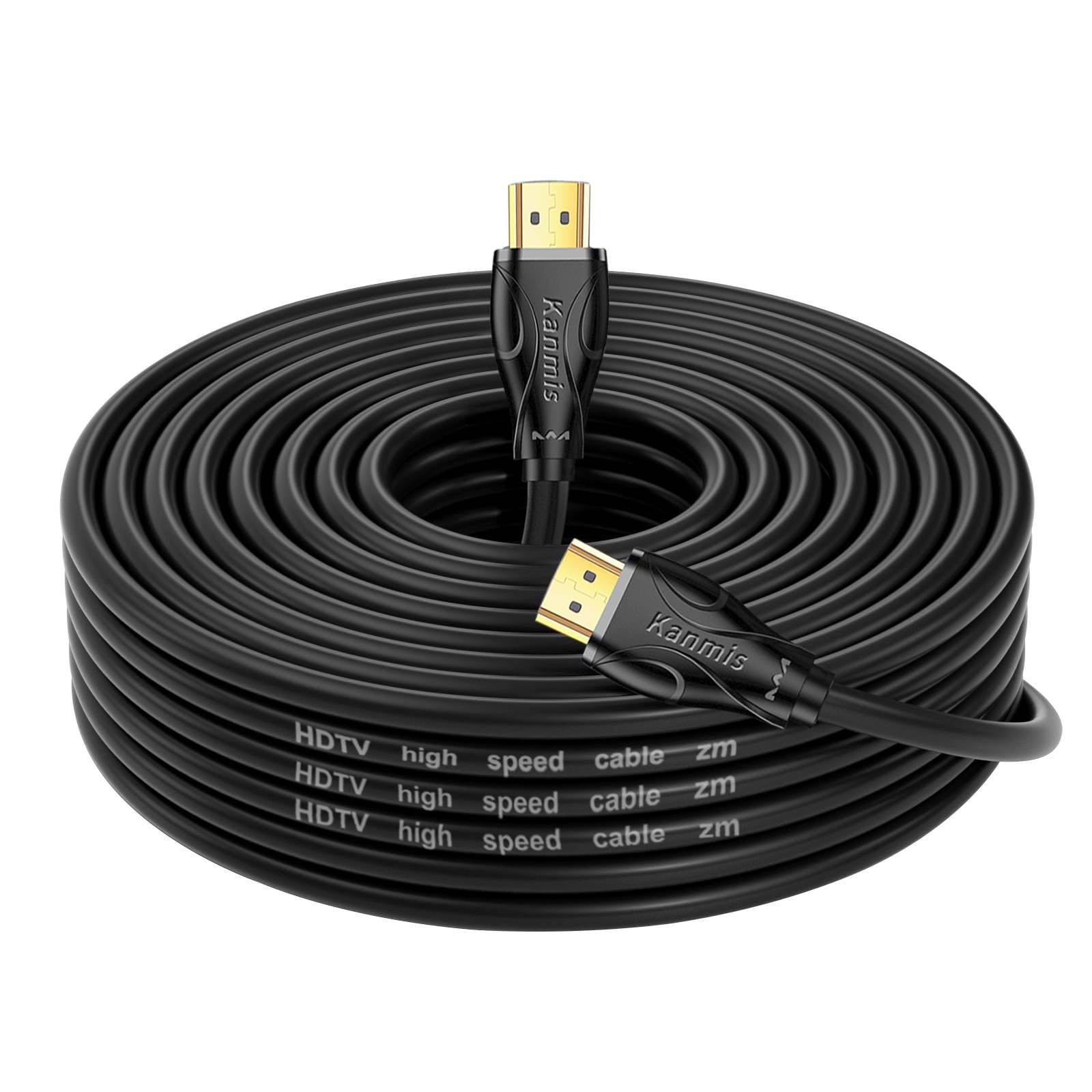 kanmis 4K HDMI Cable 25ft, High Speed Hdmi 2.0 Cables &4K@60Hz 2K 1080P, Ultra High Speed Gold Plated Connectors hdmi Cord, Compatible with PlayStation Arc PS3 PS4 PC HDTV