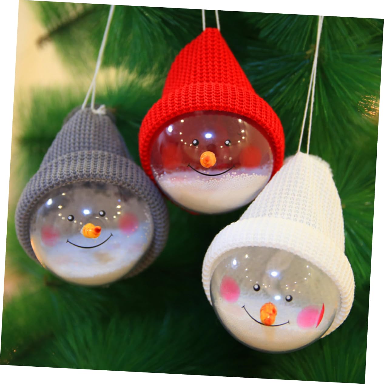 OUNONA 12stücke Weihnachtsbaumkugeln Mit Schneemann-Design Bunte Hängende Christbaumornamente Für Festliche Dekorationen Für Weihnachten Hochzeiten Und Partys
