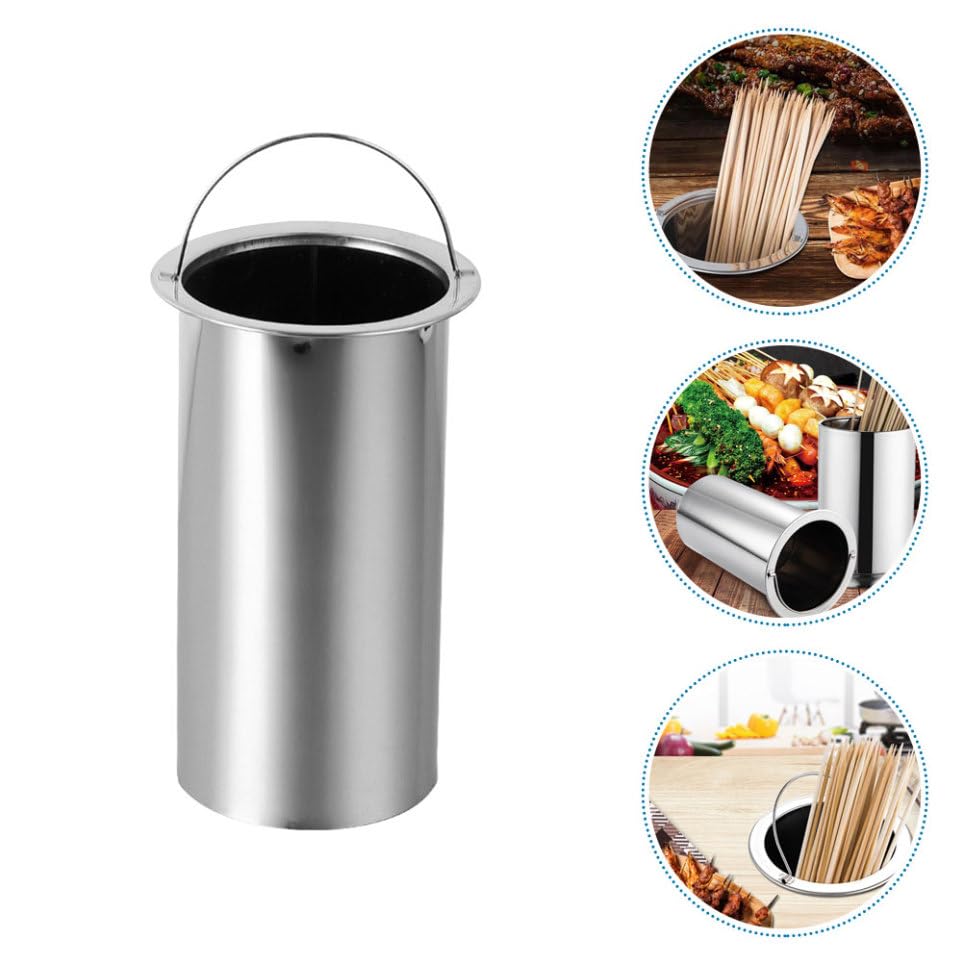 SUPVOX Supporto per Arrosticini in Acciaio Inossidabile Manico, Contenitore Leggero per Bastoncini da Barbecue, per Uso Esterno e Barbecue alla Carbonella