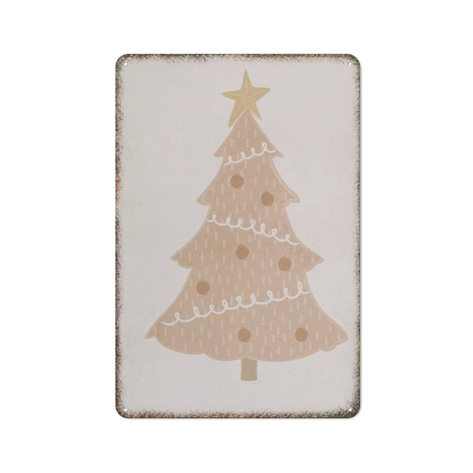 Winter Christmas Tree Kids Room Metal Poster Warm Sense Farmhouse Household Wall Decor Plaque 8x12 Inch