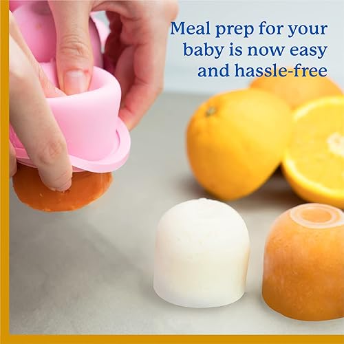 Miniatura 7 de Samuelworld Recipiente de almacenamiento de leche materna y alimentos para bebés, 12 porciones x 2.5 onzas, bandeja de silicona apilable de grado