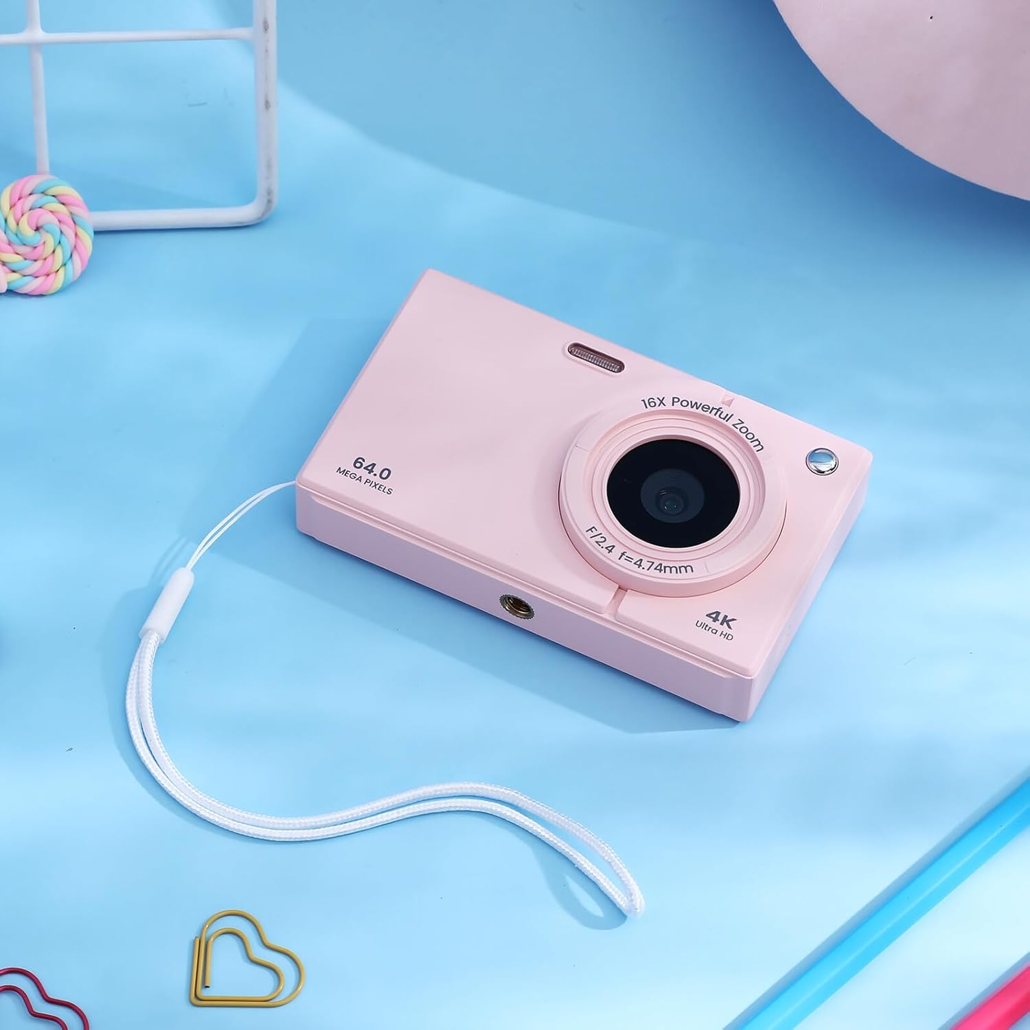 デジタルカメラ 倍ズーム コンパクト 対応 内蔵メモリ 学生 初心者向け レトロスル ピンク ポケット