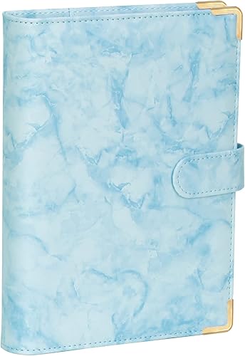 Classycoo Carpeta de cuero A5, carpeta de 6 anillas, cubierta para cuaderno de papel de relleno A5, hoja suelta con cierre de hebilla magnética