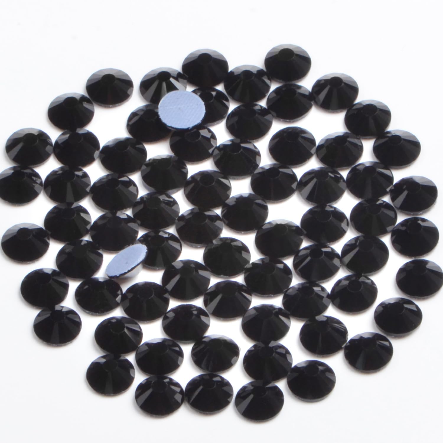 Bymitel Hotfix Crystal Rhinestones Round Gems Iron on DIY Jewelry Making Flat Back for Crafts, Black, 1.3mm(SS3/2880pcs)