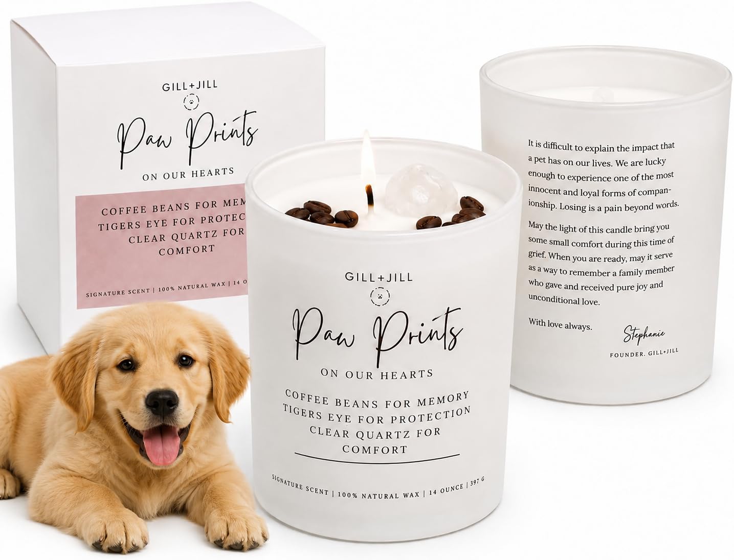 Premium Paw Prints Pet Memorial Candle