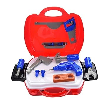 Mahima Tools Kit Toys for Kids Set of 17 Pieces Portable Tool Toy with Accessories Briefcase Boys Girls Engineer Toolbox kit Kids, Workshop Toll Box, Best Gift Toddlers Baby Children