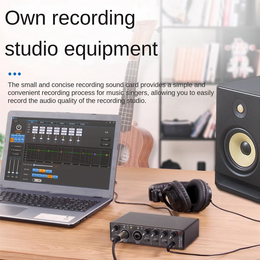 4 Canaux Interface Enregistrement Audio Externe Carte Son Professionnelle USB Ordinateur sans Pilote Carte Son Fonction D'Enregistrement pour L'Enregistrement du Chant