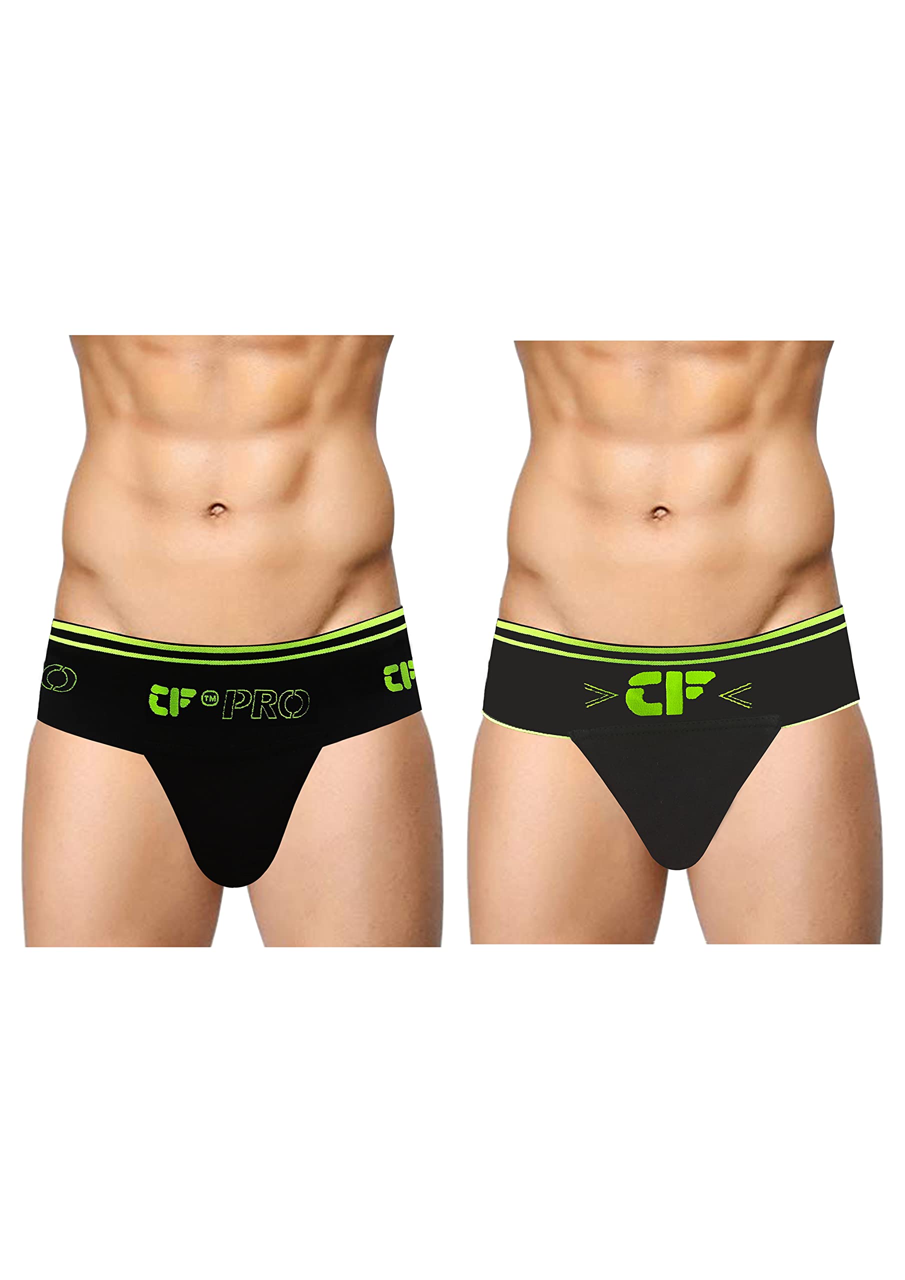 Champs Fighter Back Cover Supreme Gym Cotton Supporter with Cup Pocket Athletic Fit Brief Multi Sports Underwear Outdoor Inner and Wear Soft Underpant - Pack of 2 (S)