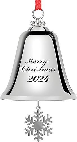 Miniatura 7 de Paquete de 4 campanas de Navidad de vaca, campanas de Navidad rústicas hechas a mano, campanas colgantes con cuerda, campanas de metal de latón,