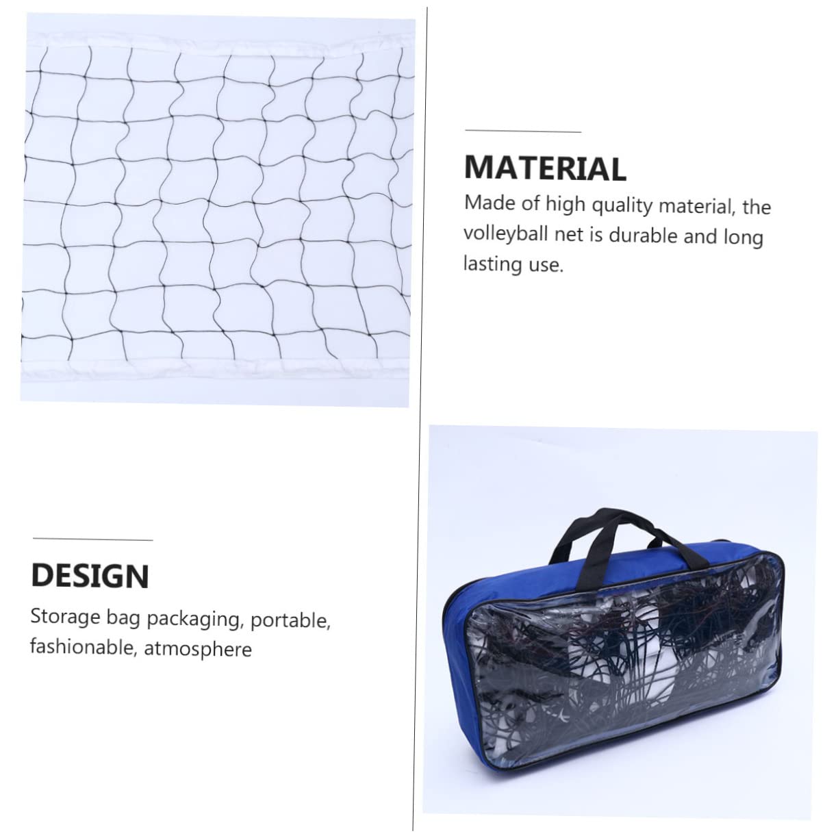 Gogogmee Official Size Volleyball Net for Sports Beach Volleyball Net and Lines Sturdy Netting Storage Bag for Outdoor Games