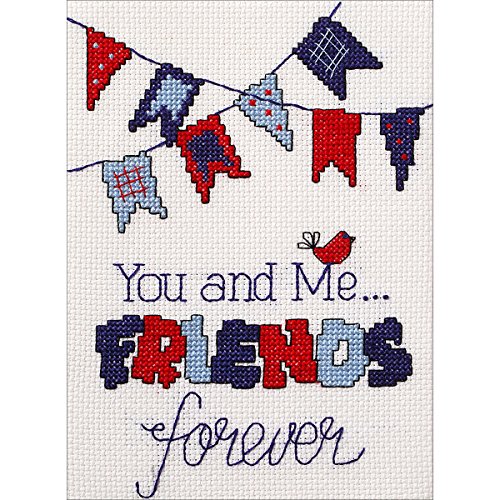 Image of My 1st Stitch Friends Forever Mini Counted Cross Stitch Kit-5 inchX7 inch 14 Count
