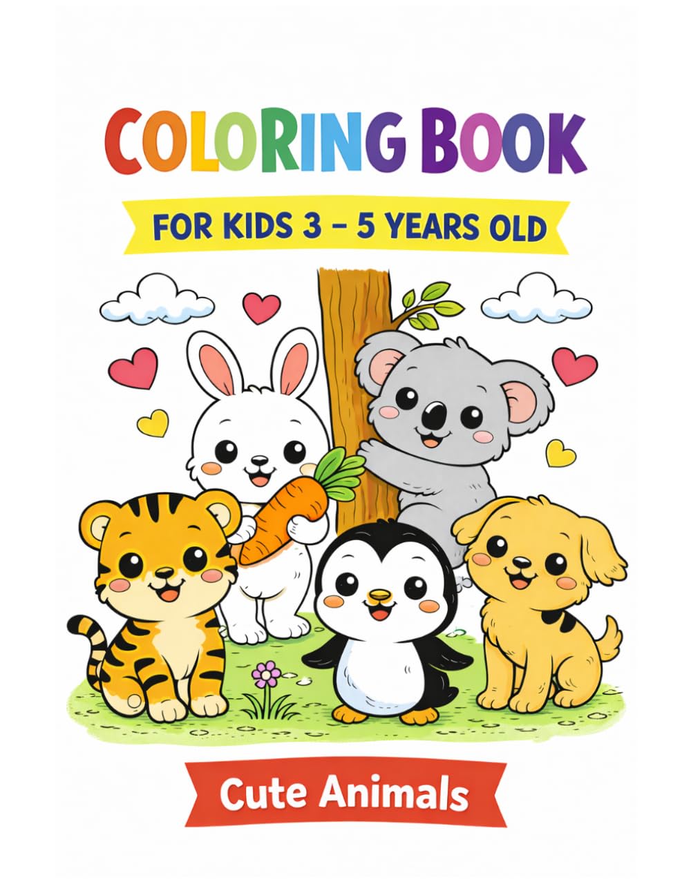 Coloring Book for Kids 3-5 Years old: Cute Animals (Malbücher für Kinder)