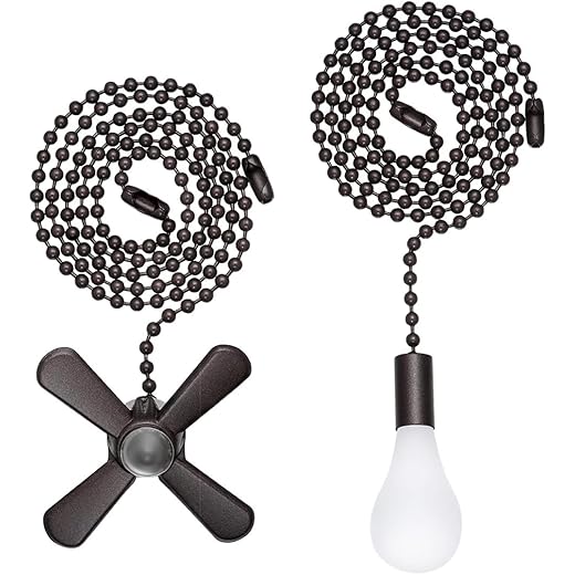 SmoTecQ Lengthened 24 Inch Ceiling Fan Pull Chain Extender with Decorative Frosted Glass Bulb and Fan Cord (ORB)
