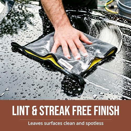 Image of Microfiber Cloth (Pack of 4) - 40x40 cms - 500 GSM | Thick Lint & Streak-Free Multipurpose Cloths - Automotive Microfibre Towels for Car, Bike Cleaning, Washing & Detailing (Grey)