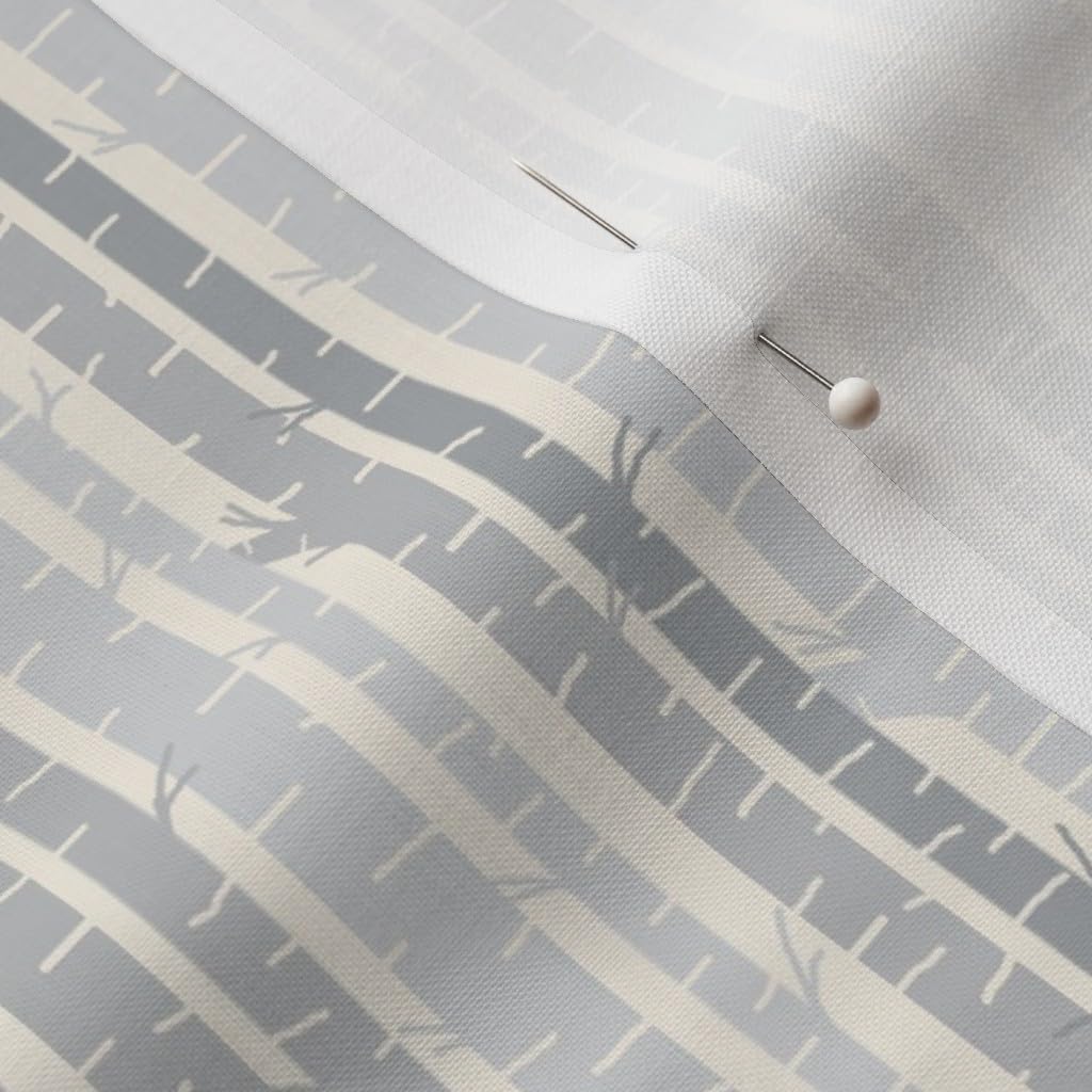 Spoonflower Fabric - Birch Woodland Trees Forest Decor Printed on Petal Signature Cotton Fabric by The Yard - Sewing Quilting Apparel Crafts Decor