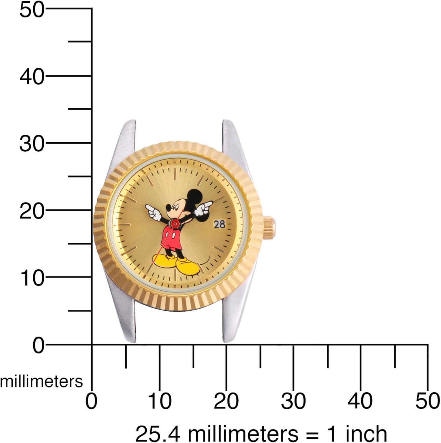 Officially Licensed Disney Mickey Mouse Watch, Stylish & Fun Mickey Mouse Watch For Women, Classic Watches For Disney Fans - Women's Gold Dial Watches With Multicolor Stainless Steel Strap - Image 5